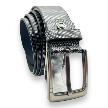 Mens Leather Belt 40mm Golf Metalic