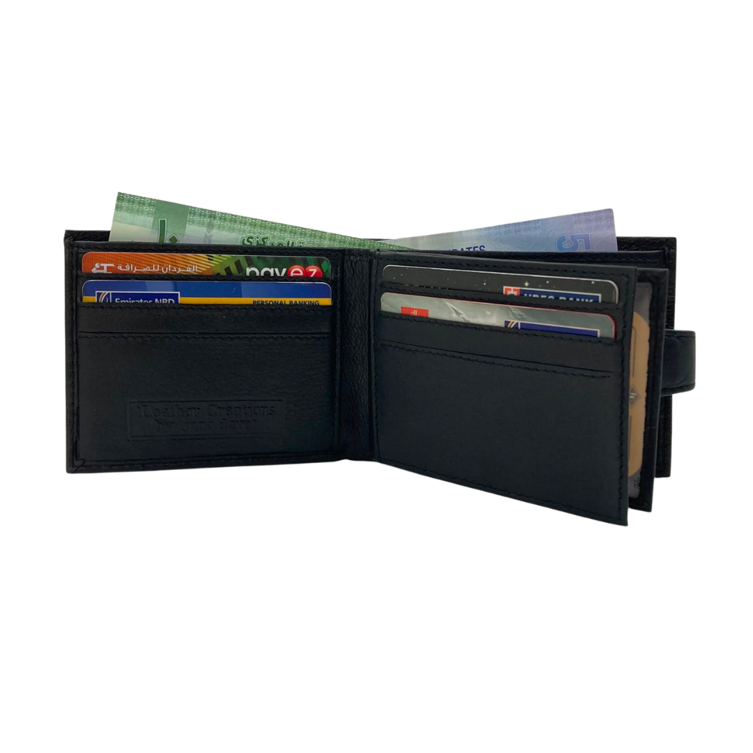 Mens Genuine Leather Mens wallet Leather Lined Bi fold Wallet For Men # JD 2007