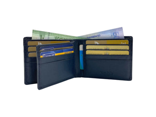VacaPelle 12-14 Card Billfold Genuine Leather Wallet # 4094N