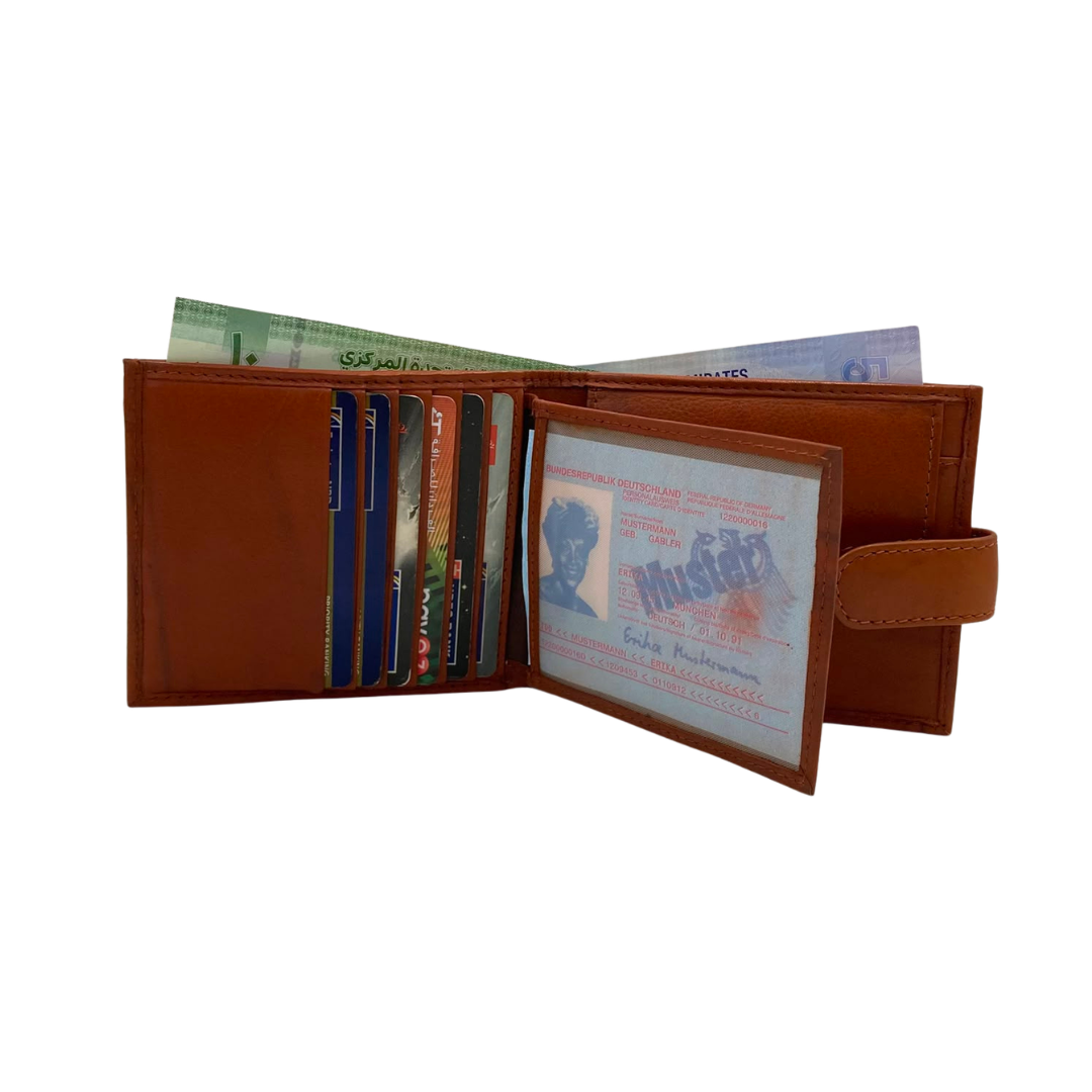 Mens Genuine Leather Mens wallet Leather Lined Bi fold Wallet For Men # 797FCL