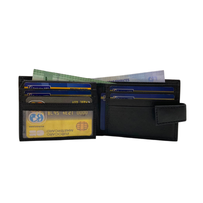 Mens Genuine Leather Mens wallet Leather Lined Bi fold Wallet For Men # 1981L
