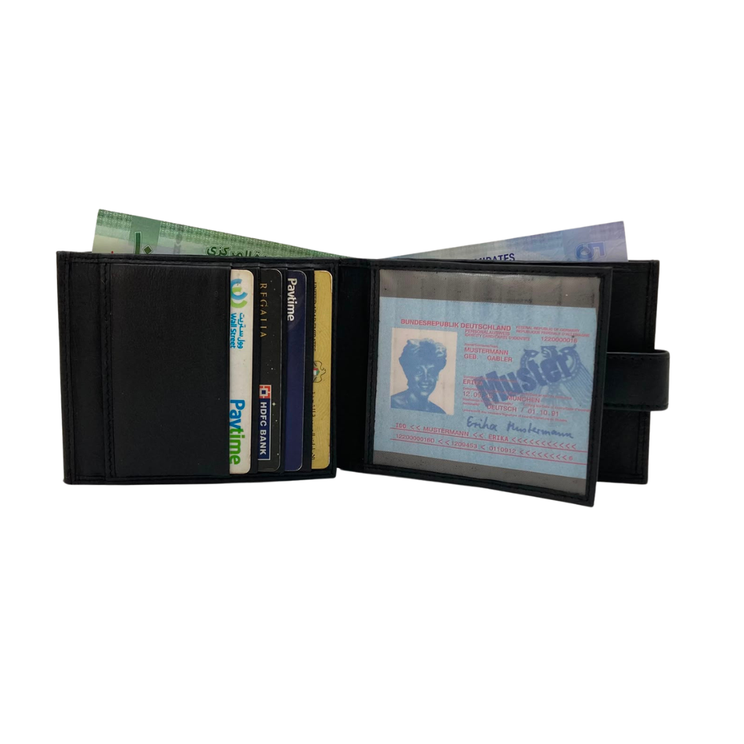 Antq, Smooth Leather Wallet With Inside Leather Lining # 1888L