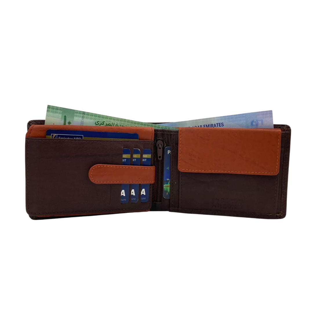 Mens Genuine Leather Mens wallet Leather Lined Bi fold Wallet For Men # 1510