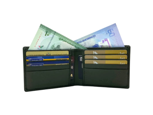 VacaPelle 10-12 Card Billfold Genuine Leather Wallet # 4662