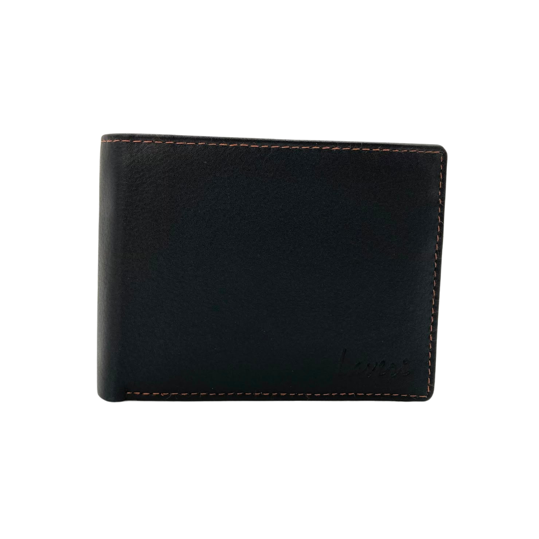 Mens Genuine Leather Mens wallet Leather Lined Bi fold Wallet For Men # 1250C