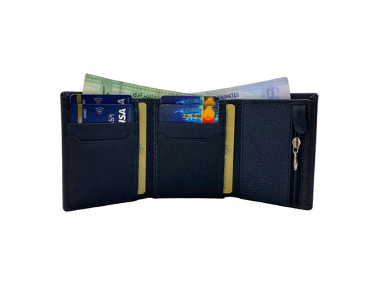 VacaPelle 8-10 Cards Trifold Genuine Leather Wallet # 4699