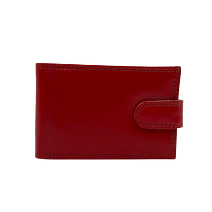 Men's Waterproof Bifold Leather Wallet with ID Window & Card Slots (White & Red Edition) #1020CL [PLAIN]