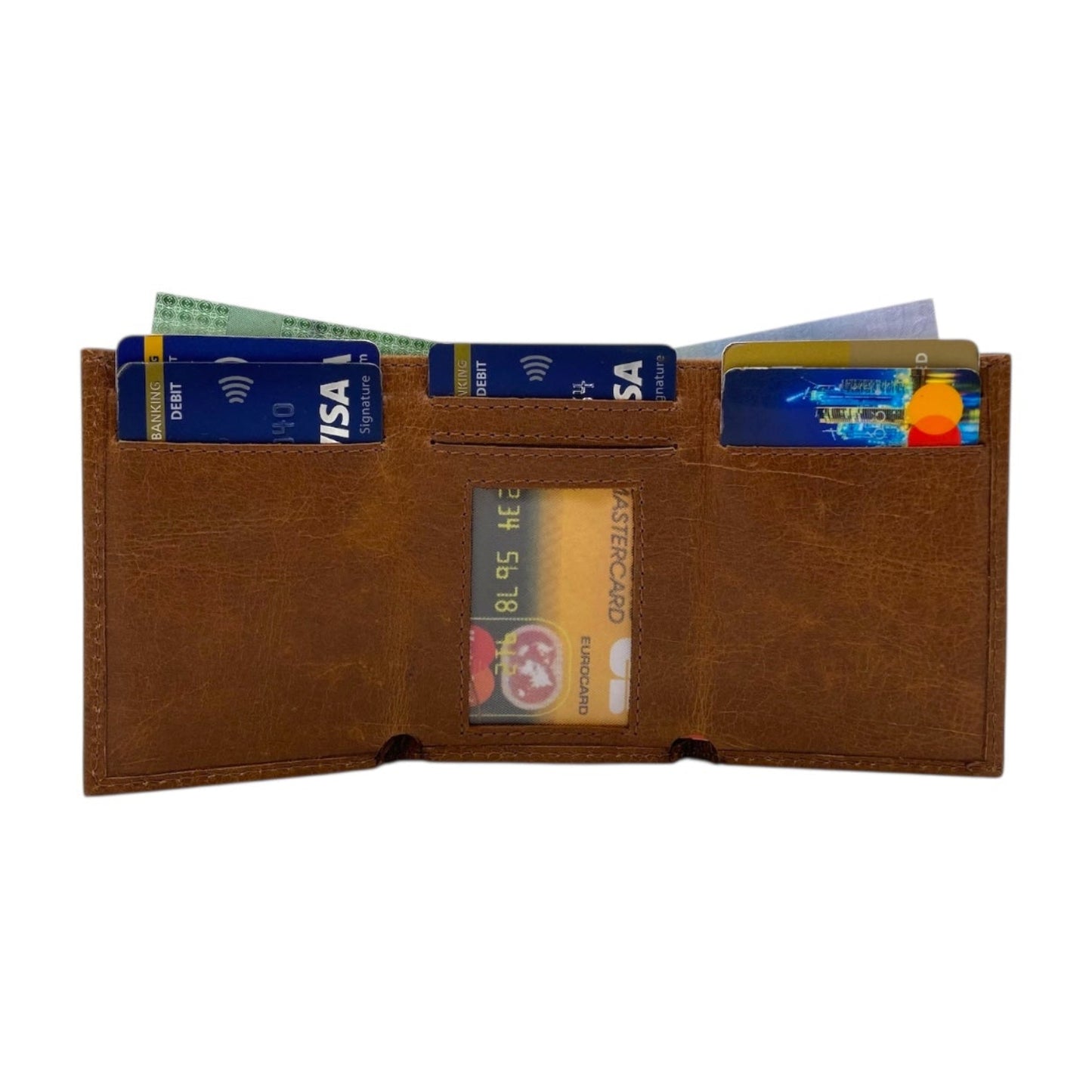 Compact Trifold Cards & Cash Wallet #  1891 [8] Elastic
