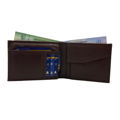 Antq, Smooth Leather Wallet With Inside Leather Lining # 1886C