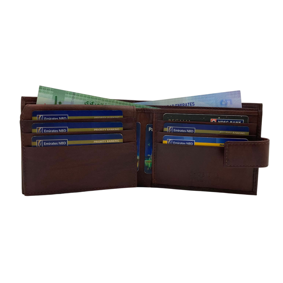 Antq, Smooth Leather Wallet With Inside Leather Lining # 1699L