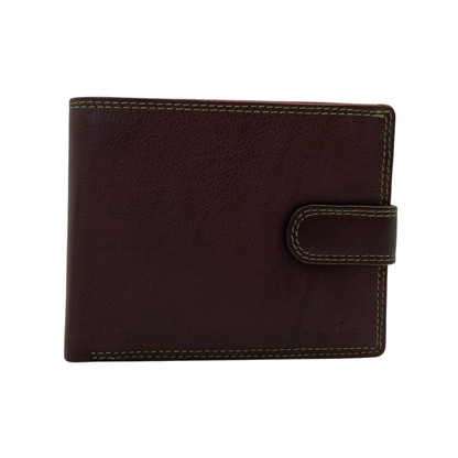 Mens Genuine Leather Mens wallet Leather Lined Bi fold Wallet For Men # 1357L