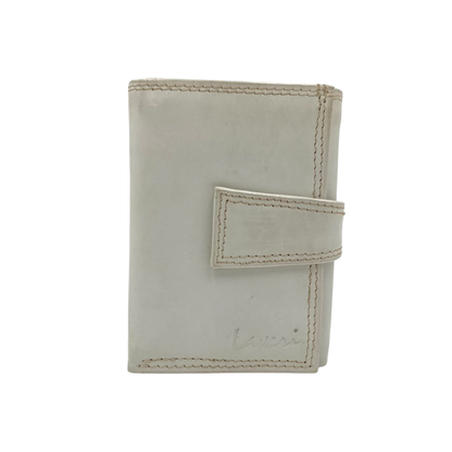 Men's Waterproof Bifold Leather Wallet with ID Window & Card Slots (White & Red Edition) #1125 [PLAIN]