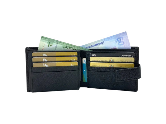 VacaPelle 12-14 Card Billfold Genuine Leather Wallet # 1001L