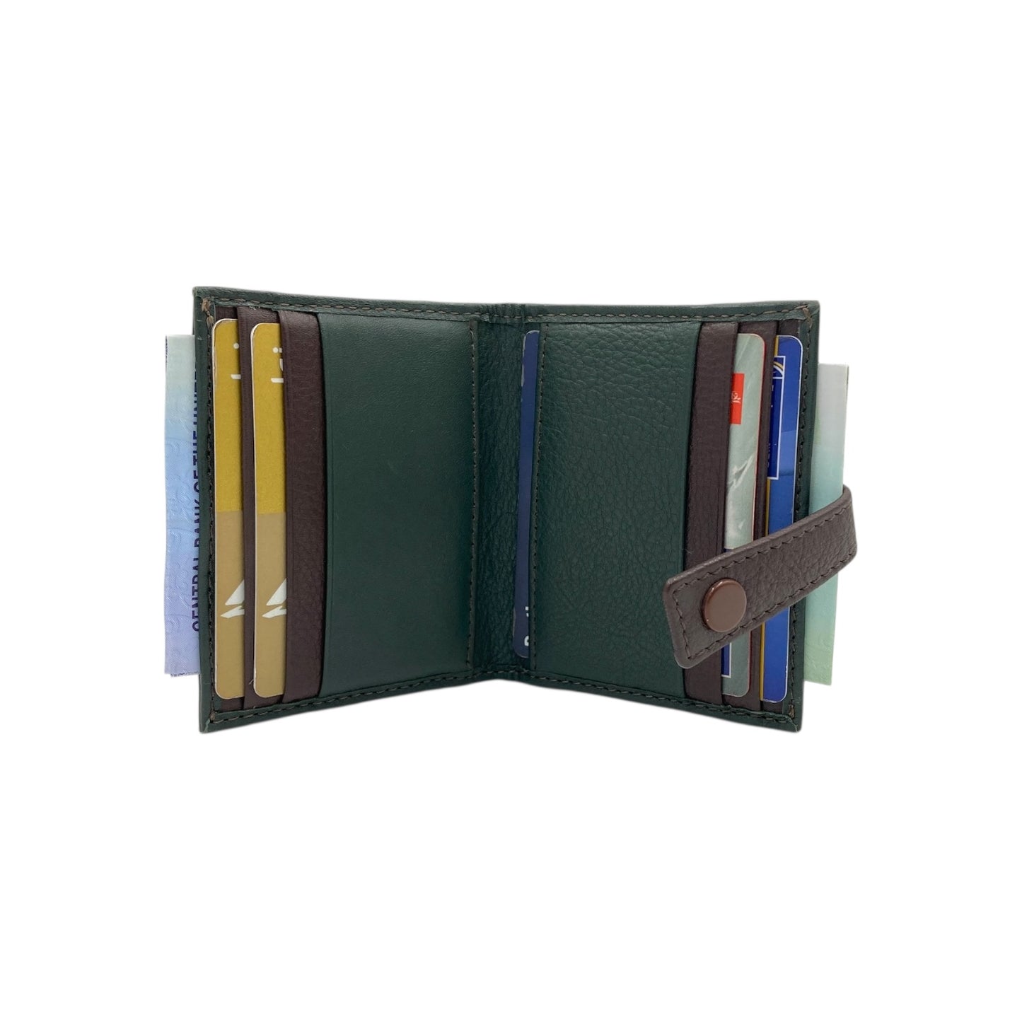 Card Case & Cash Wallet Compact Size 12 Card Space Plus Zip For Coins # 4029Z