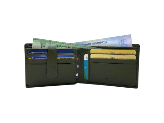 VacaPelle 10-12 Card Billfold Genuine Leather Wallet # 4696