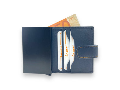Smart Pop-Up Metallic Card Holder Bi-Fold Wallet in Leather # 4525