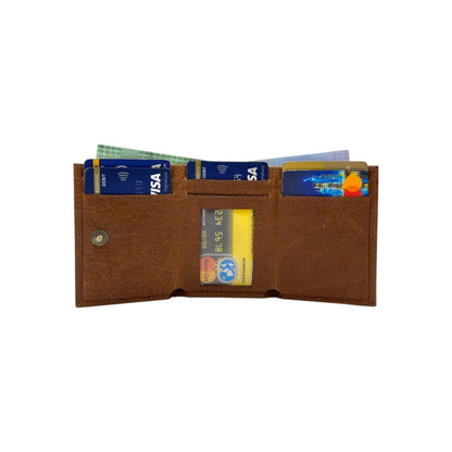 Compact Trifold Cards & Cash Wallet #  1891 Button