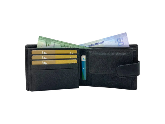 VacaPelle 10-12 Card & Coins Billfold Genuine Leather Wallet # 1001CL