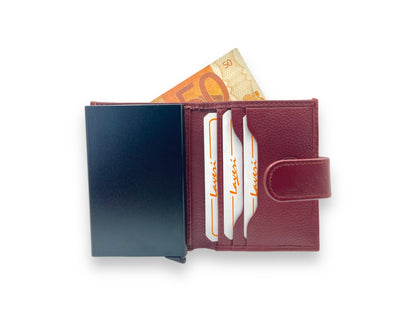 Smart Pop-Up Metallic Card Holder Bi-Fold Wallet in Leather # 4525