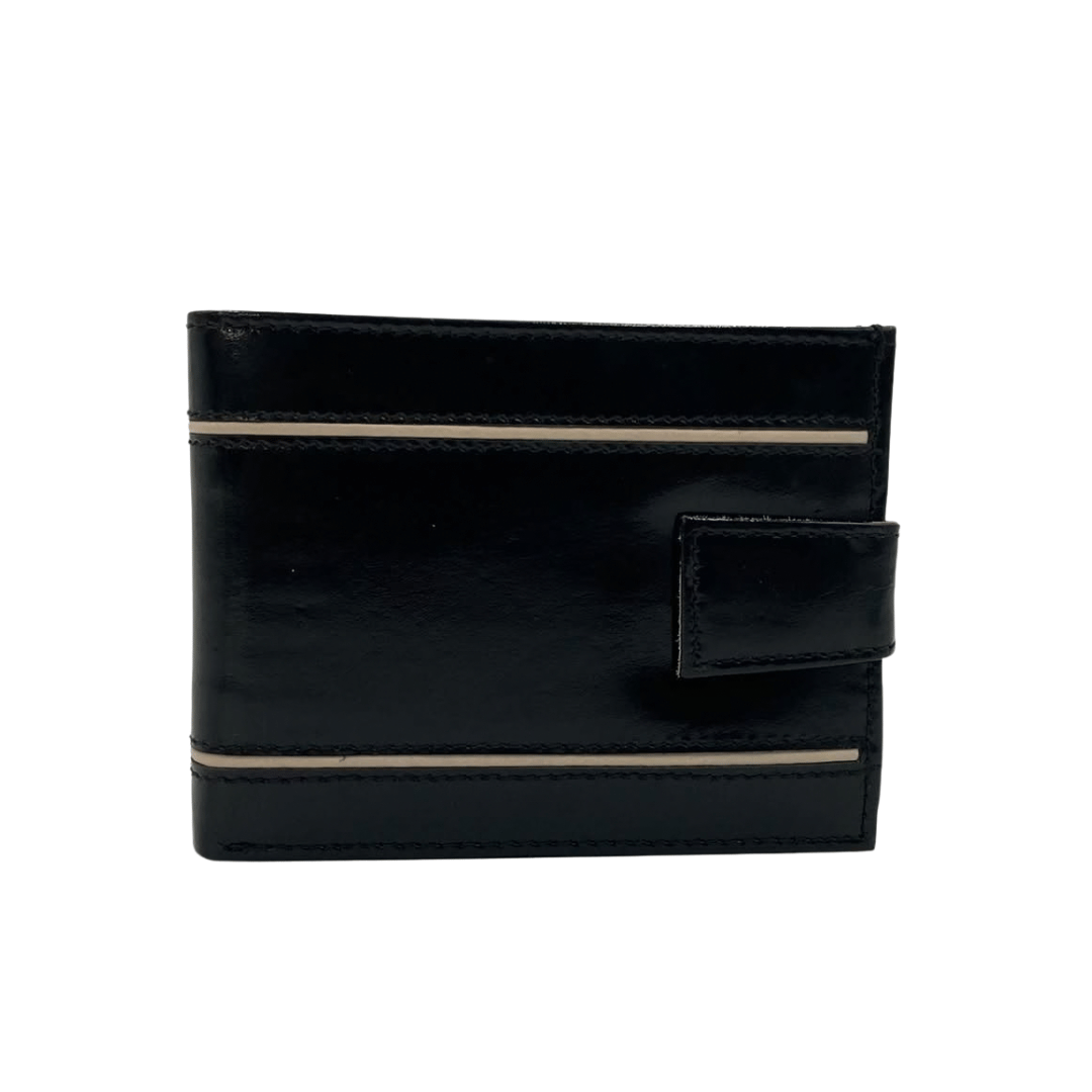 Classic Men's Waterproof Bifold Leather Wallet with Flip ID Window # 892L (D.L.)