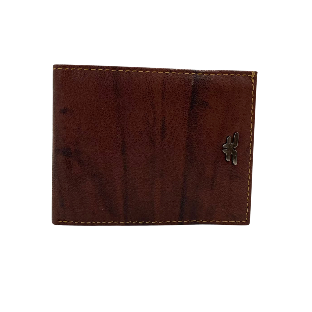 Mens Genuine Leather Mens wallet Leather Lined Bi fold Wallet For Men # 983A