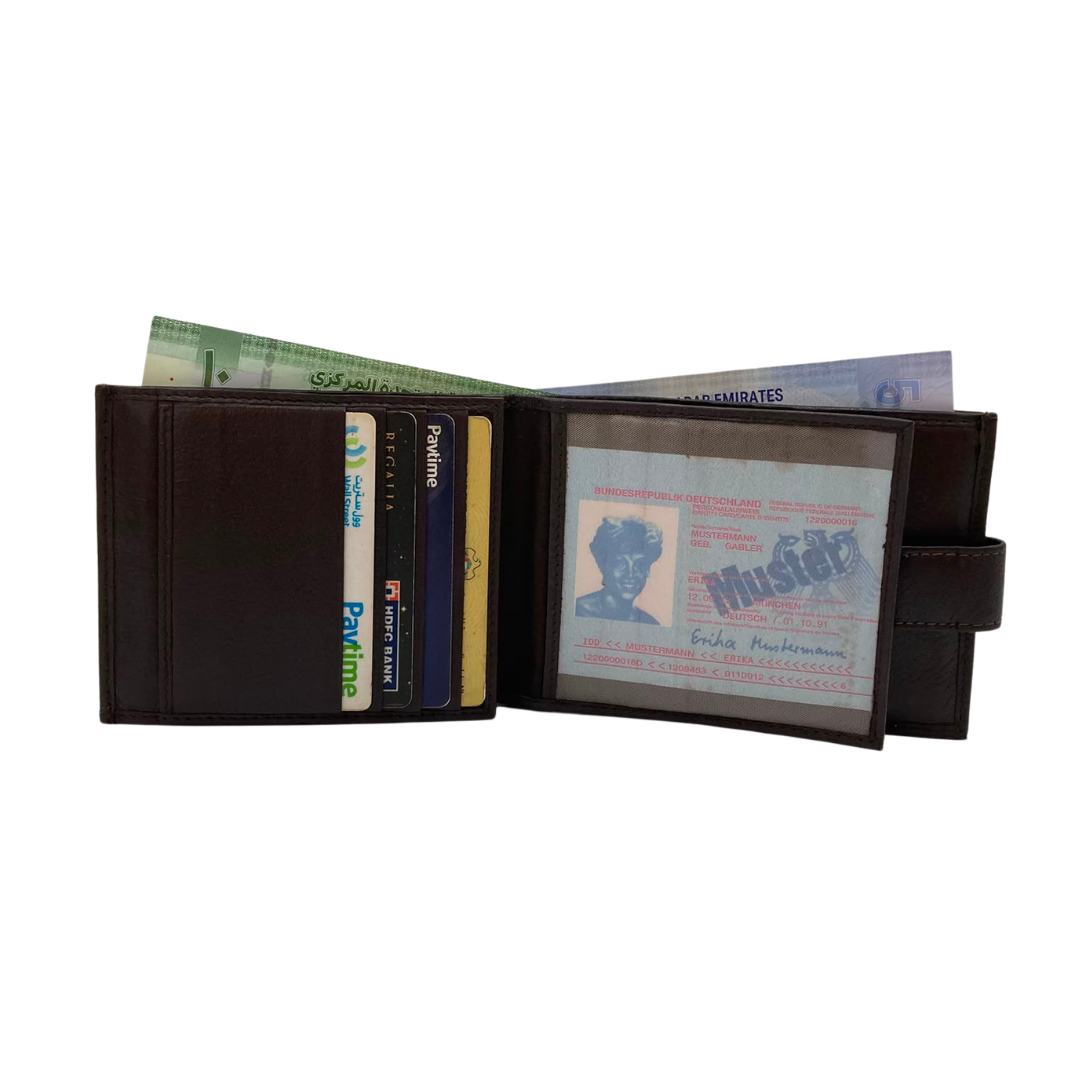 Antq, Smooth Leather Wallet With Inside Leather Lining # 1888L