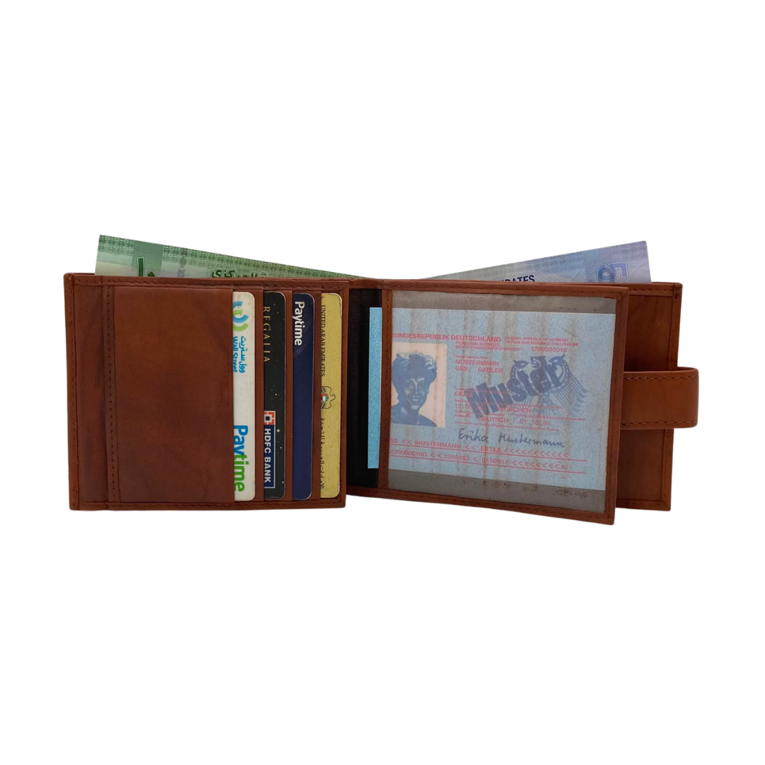 Antq, Smooth Leather Wallet With Inside Leather Lining # 1888L
