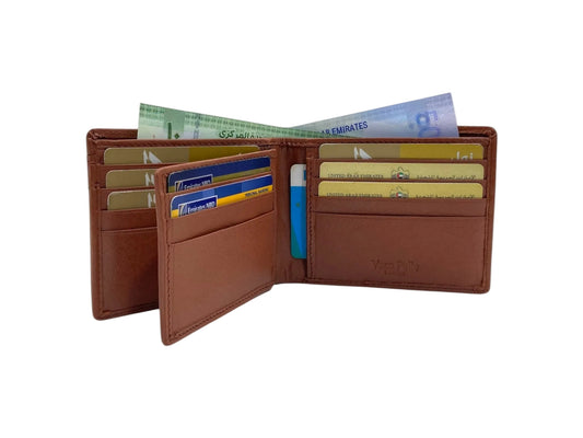 VacaPelle 12-14 Card Billfold Genuine Leather Wallet # 4094N