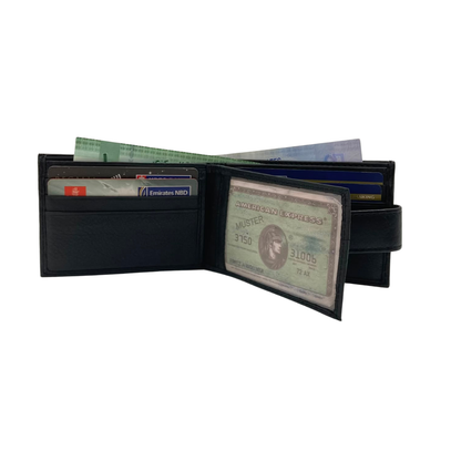 Mens Genuine Leather Mens wallet Leather Lined Bi fold Wallet For Men # 1020L
