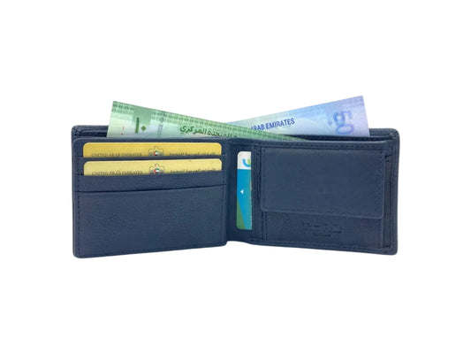VacaPelle 8-10 Card & Coins Billfold Genuine Leather Wallet # 1074C