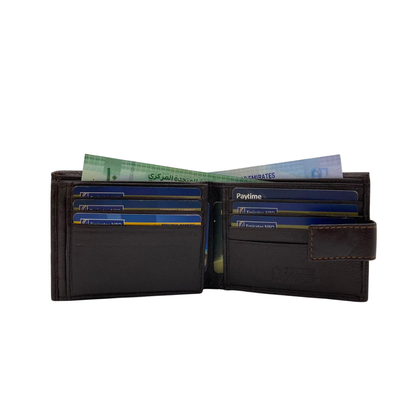 Mens Genuine Leather Mens wallet Leather Lined Bi fold Wallet For Men # 1001L