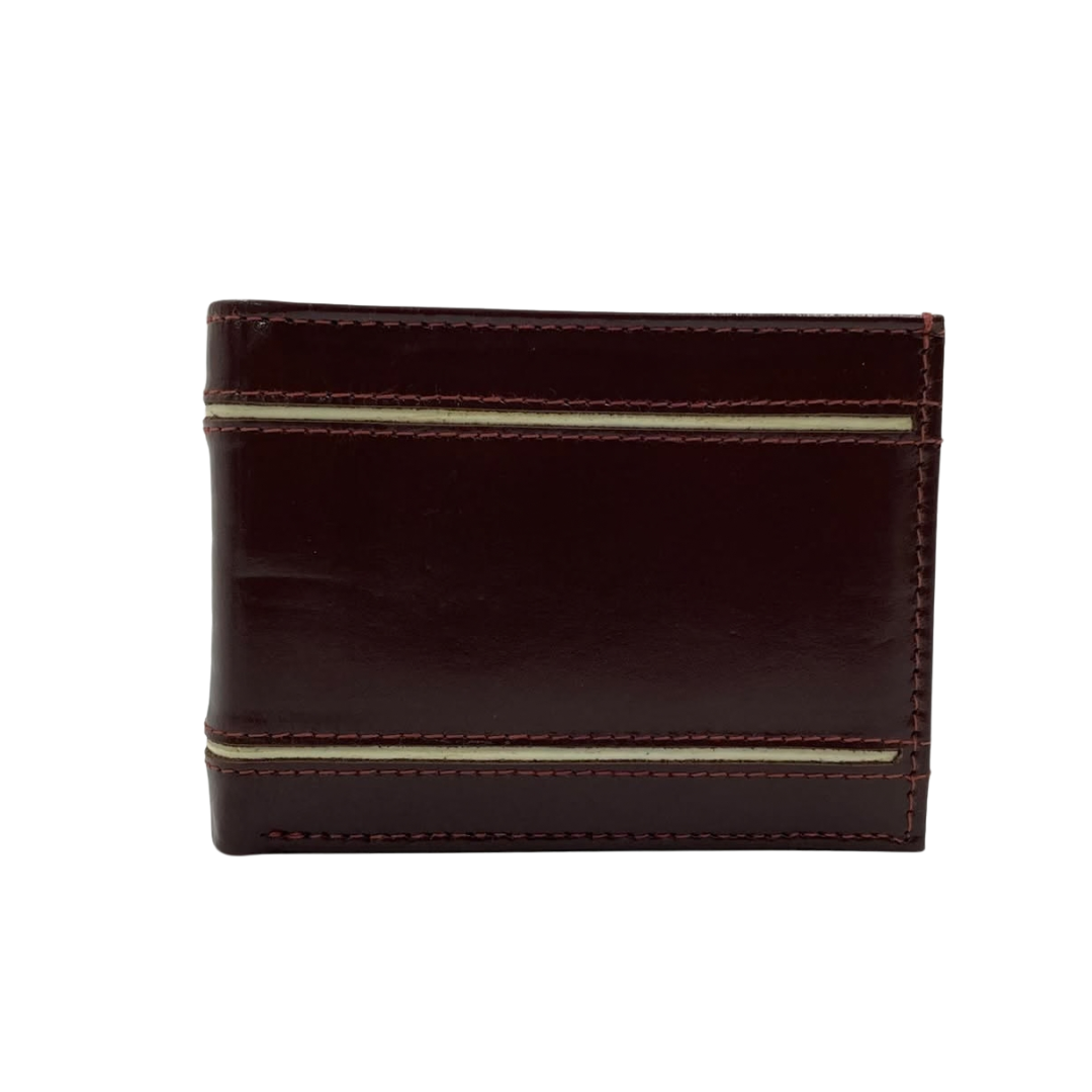 Classic Men's Waterproof Bifold Leather Wallet with Flip ID Window #1728 (D.L.)