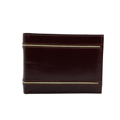Classic Men's Waterproof Bifold Leather Wallet with Flip ID Window #1728 (D.L.)