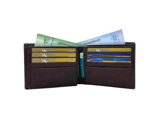 VacaPelle 12-14 Card Billfold Genuine Leather Wallet # 1001