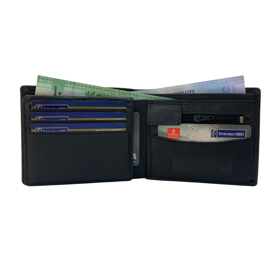 Mens Genuine Leather Mens wallet Leather Lined Bi fold Wallet For Men # JD 1820