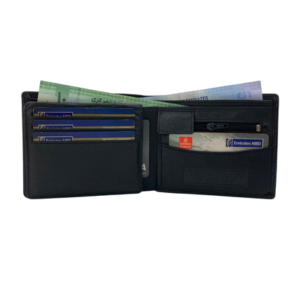 Mens Genuine Leather Mens wallet Leather Lined Bi fold Wallet For Men # JD 1820