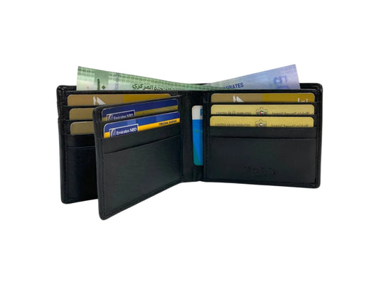 VacaPelle 12-14 Card Billfold Genuine Leather Wallet # 4094N