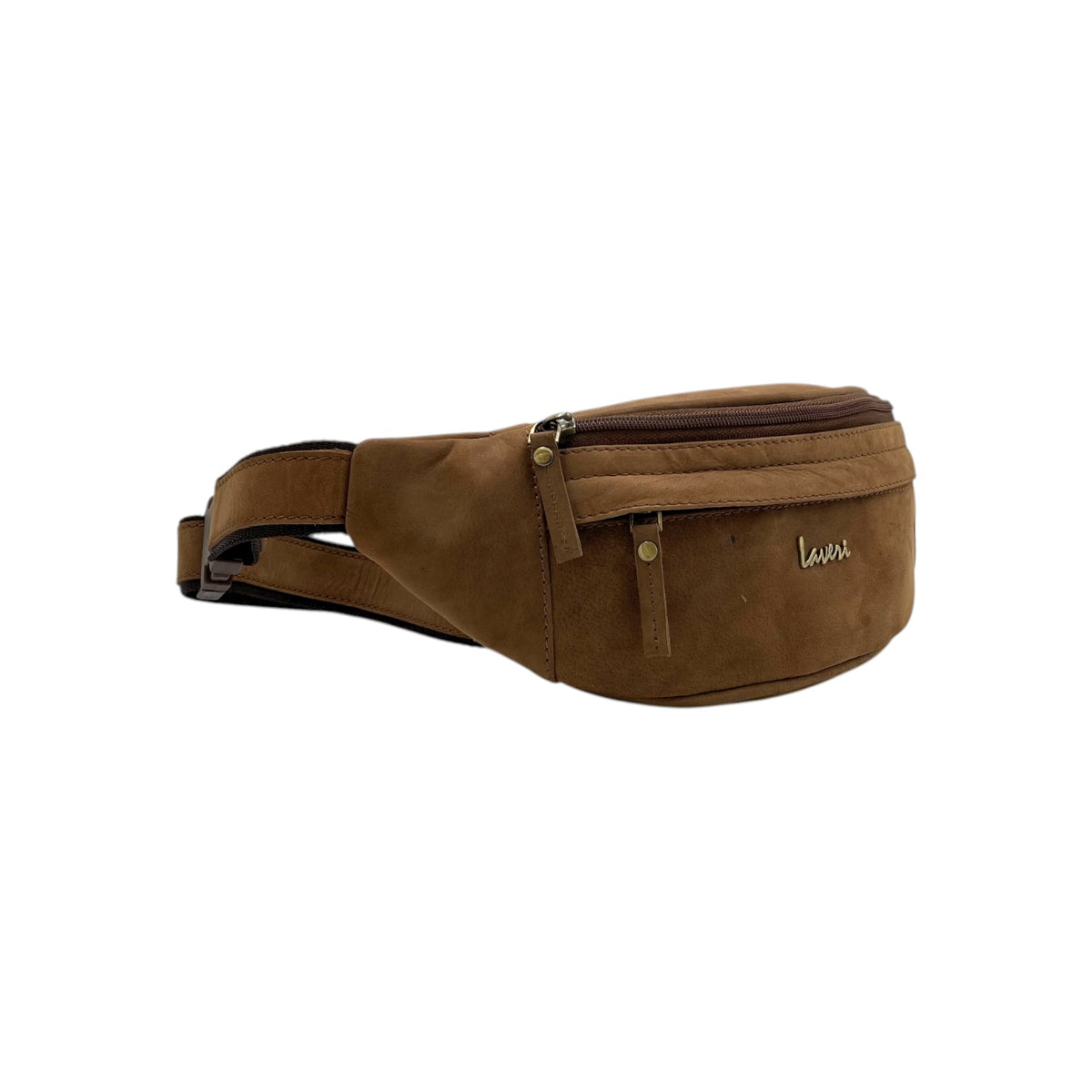 Classic Leather Belt Bag with Three Zippers – Sling Bag for Men & Women ,Belt pouch, Leather Waist Bag  # 2179