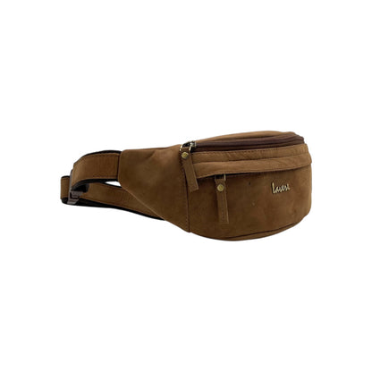 Classic Leather Belt Bag with Three Zippers – Sling Bag for Men & Women ,Belt pouch, Leather Waist Bag  # 2179