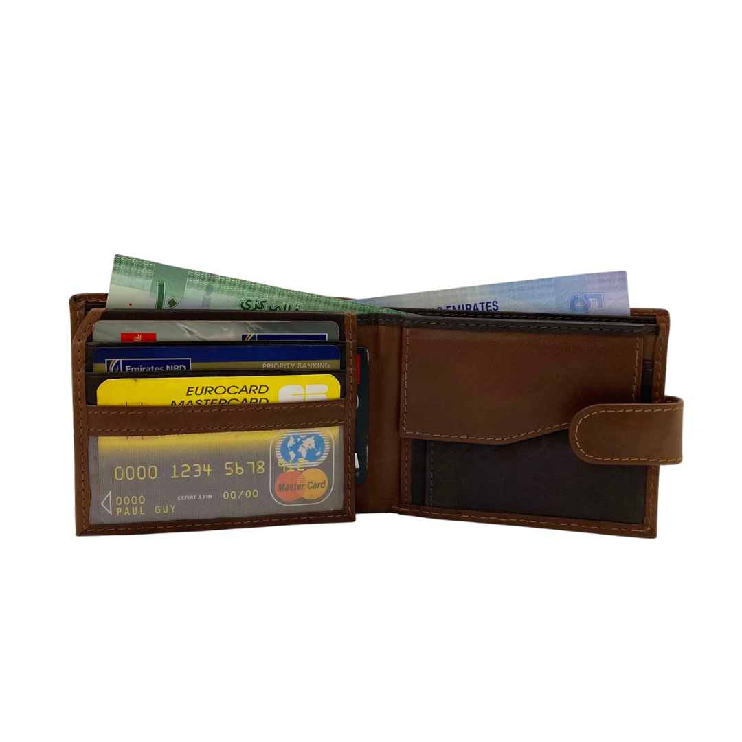 Antq, Smooth Leather Wallet With Inside Leather Lining # 1981CL