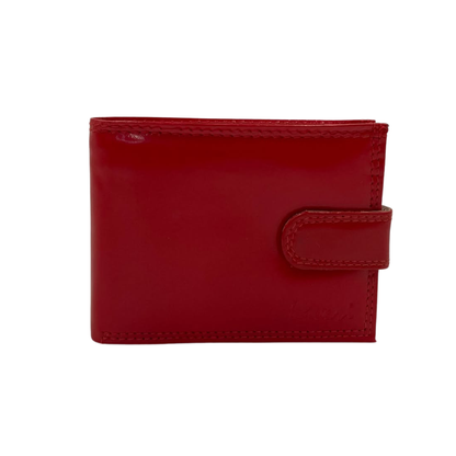 Men's Waterproof Bifold Leather Wallet with ID Window & Card Slots (White & Red Edition) #983CL [plain]