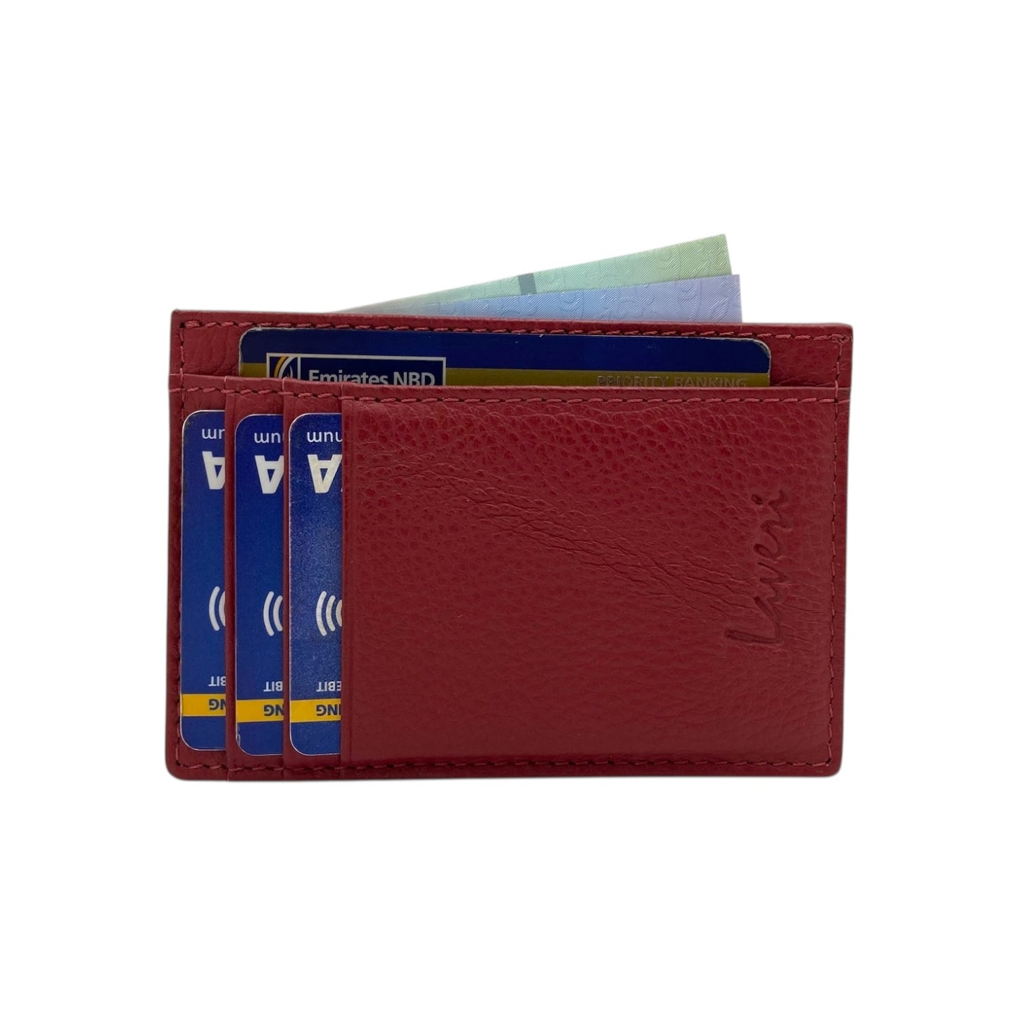 Super Slim Soft Genuine Leather Card Holder, Mini Credit Card Wallet # 1598N PHOTO