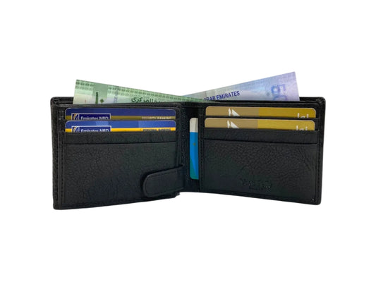 VacaPelle 14-16 Card & Zip-Coins Billfold Genuine Leather Wallet # 1426