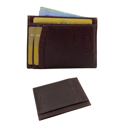 Super Slim Soft Genuine Leather Card Holder, Mini Credit Card Wallet # 1598N