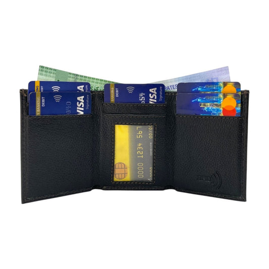 RFID Compact Trifold Cards & Cash Wallet #  1891 Elastic