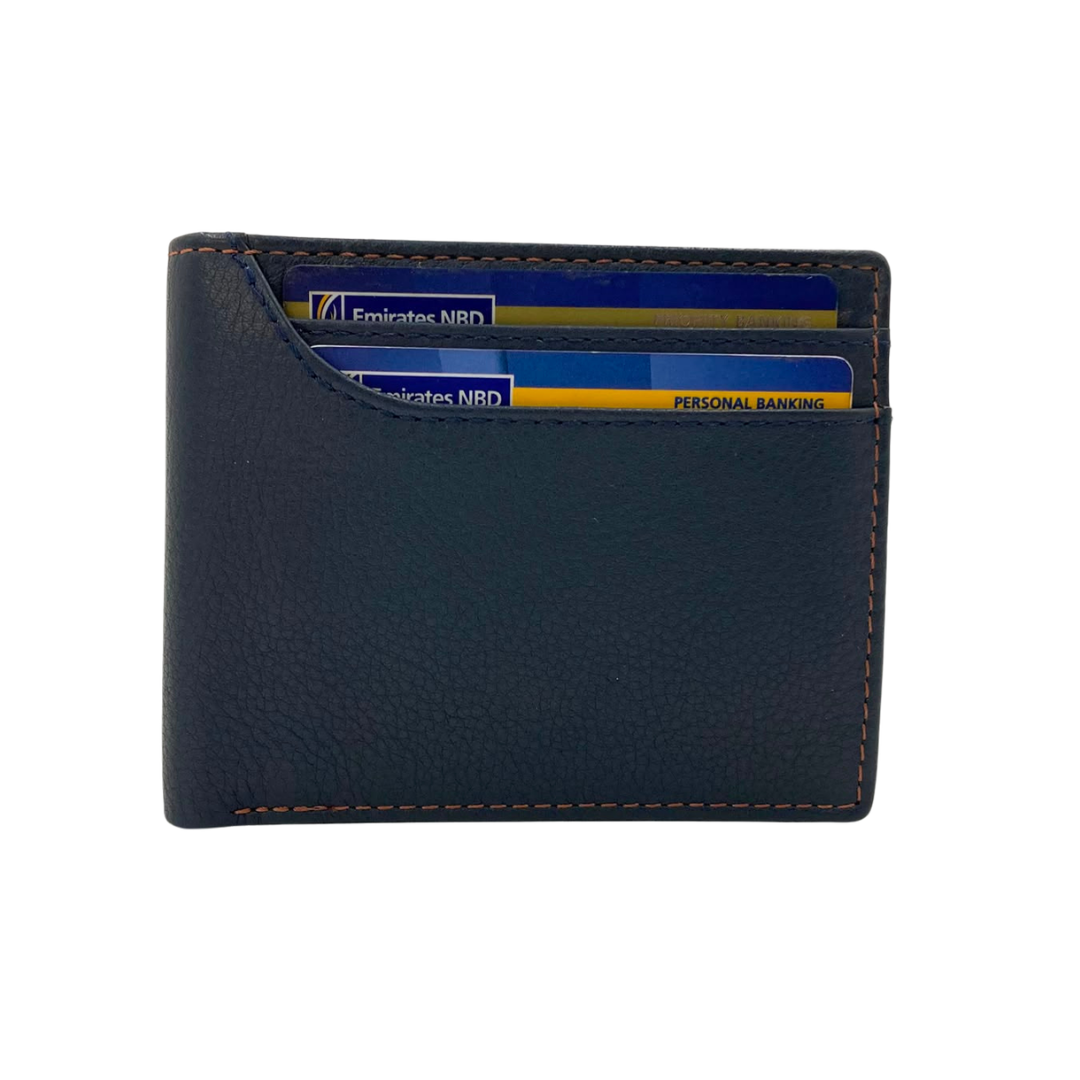 Mens Genuine Leather Mens wallet Leather Lined Bi fold Wallet For Men # 4094NC.2