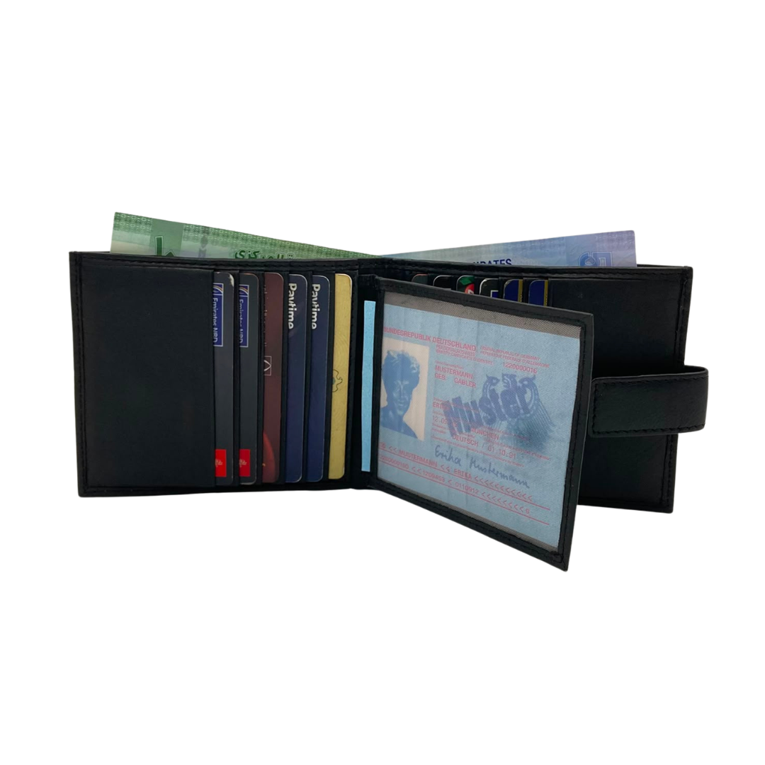 Mens Genuine Leather Mens wallet Leather Lined Bi fold Wallet For Men # 797AL