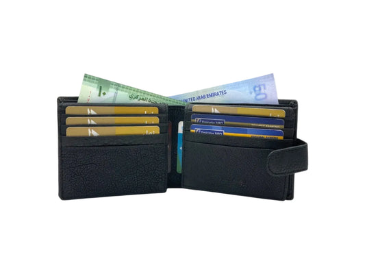 VacaPelle 14-16 Card & Zip-Coins Billfold Genuine Leather Wallet # 1244SL