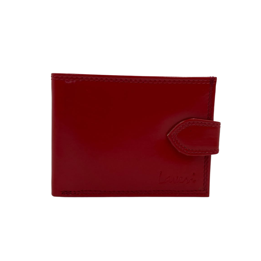 Men's Waterproof Bifold Leather Wallet with ID Window & Card Slots (White & Red Edition) #892AL [PLAIN]