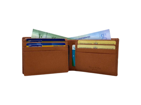 VacaPelle 10-12 Card Billfold Genuine Leather Wallet # 1347